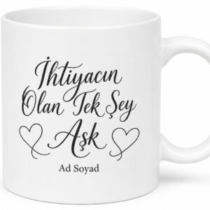 İhtiyacın Olan Tek Şey Aşk İngilizce Kupa Bardak Hediye
