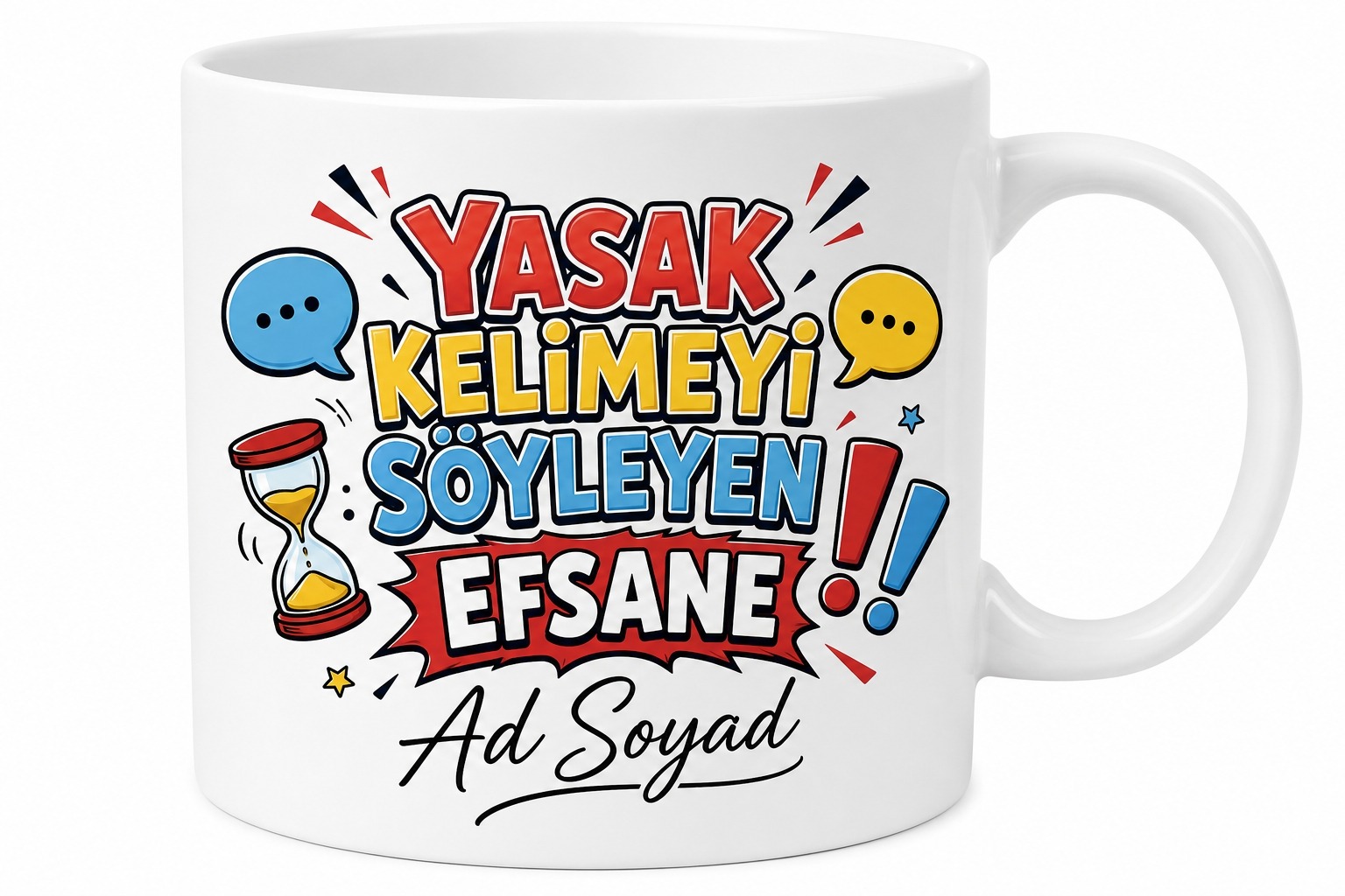 Kelime Oyunu Esprili Kupa Yasak Kelimeyi Söyleyen Bardak Kutu Oyunu Hediye