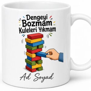 Denge Oyunu Oynayanlara Denge Ustası Yıkılmayan Kule Gerilim Kupa Bardak Hediye
