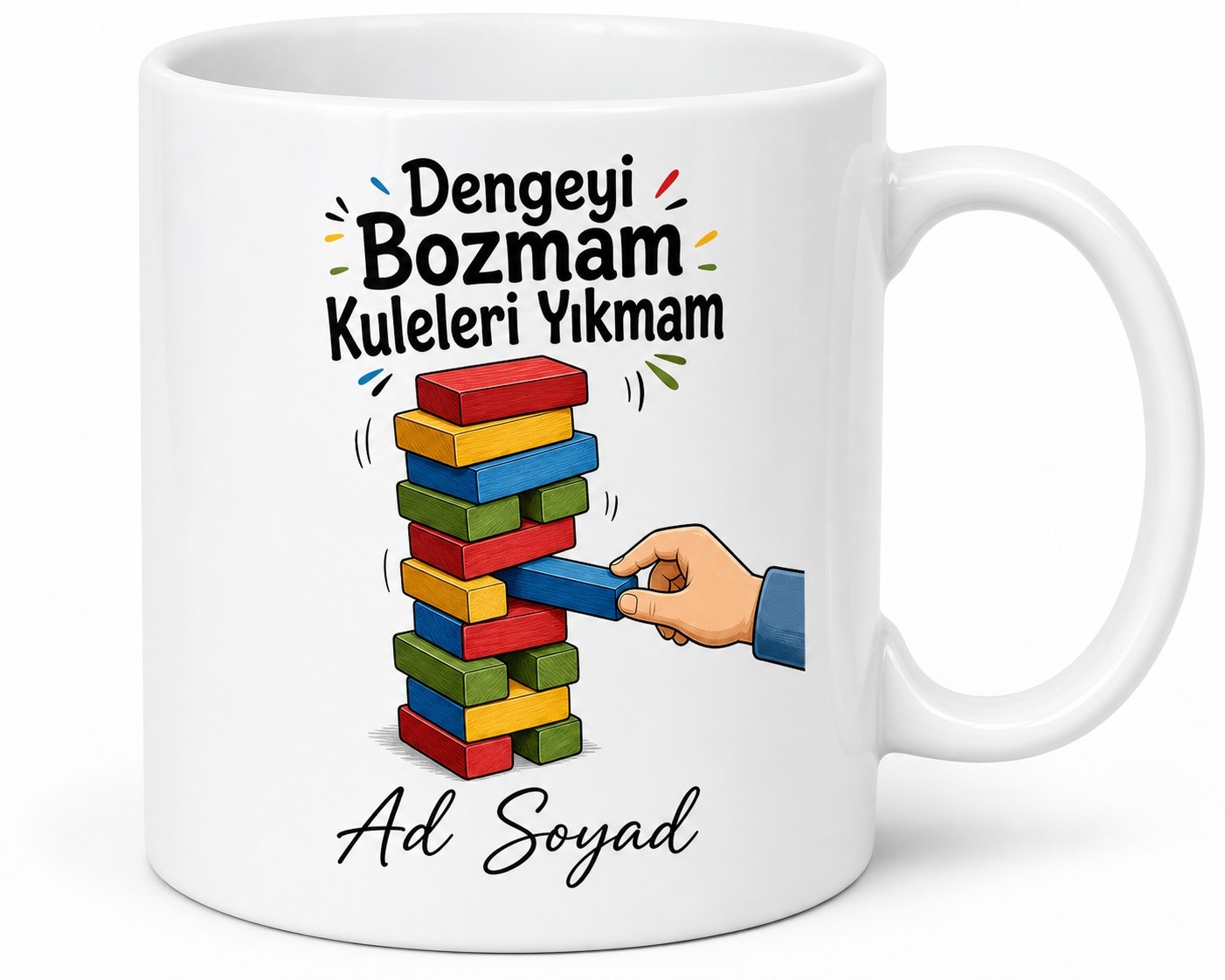 Denge Oyunu Oynayanlara Denge Ustası Yıkılmayan Kule Gerilim Kupa Bardak Hediye
