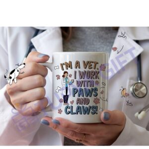 Veterinere Hediye Pati Temalı Komik Kupa - Paws and Claws