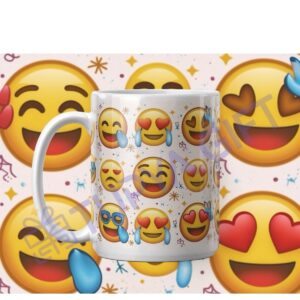Emoji Desenli Eğlenceli Kahve Kupası - Gülümsemenizi Tamamlayacak Renkli Tasarım