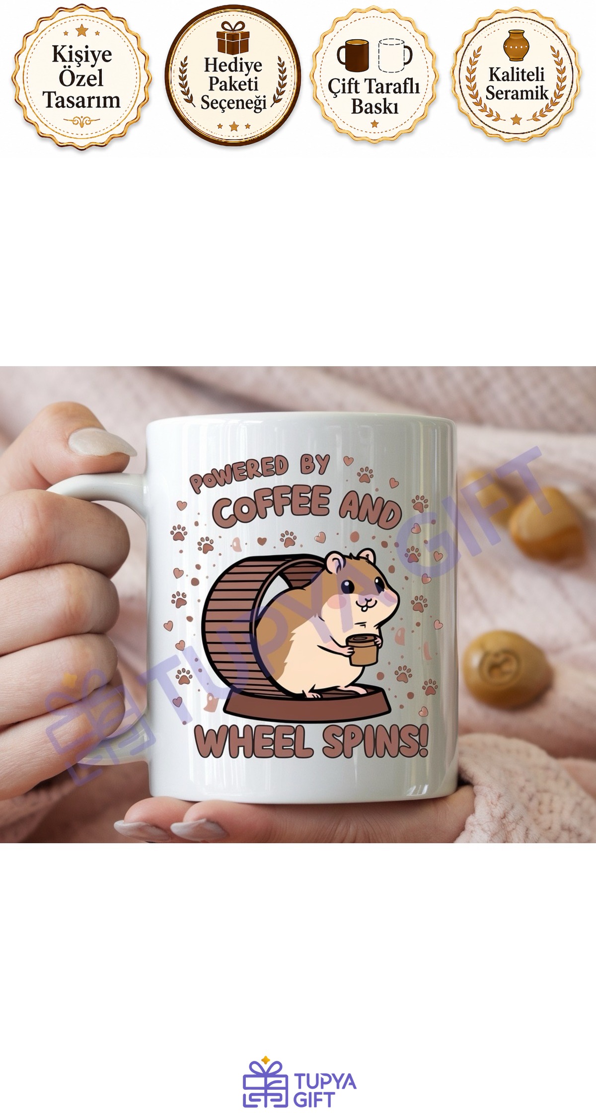 Hamster Temalı Eğlenceli Kahve Kupası