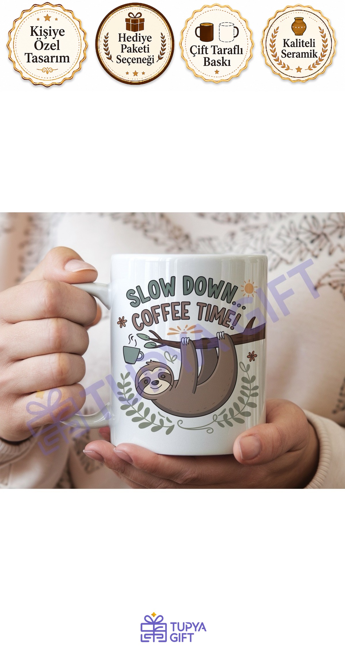 Kahve Molası Hediyesi Yavaşla Temalı Kupa - Coffee Time