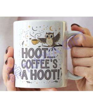 Baykuş Temalı Kahve Kupası – Hoot, Kahve Vaktidir!