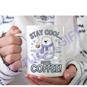 Stay Cool Until Coffee! Eğlenceli Kutup Ayısı Tasarımlı Şık ve Kullanışlı Kupa