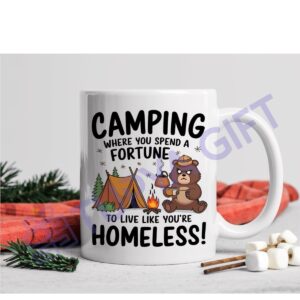 Camping Temalı Mizahi Kupa - Doğa Severler İçin Eğlenceli Hediye - Kamp Hediyesi