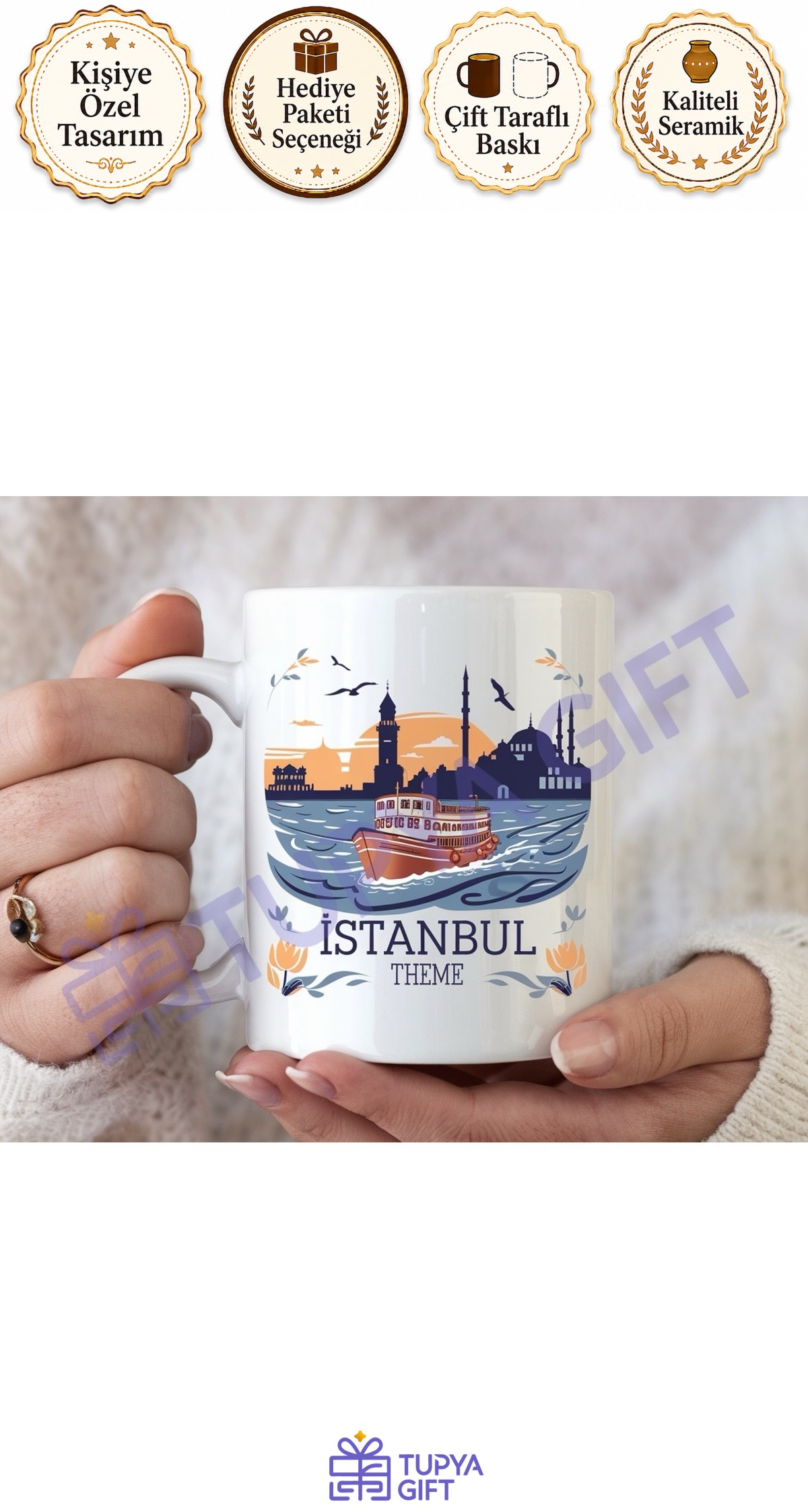 İstanbul Temalı Seramik Kupa