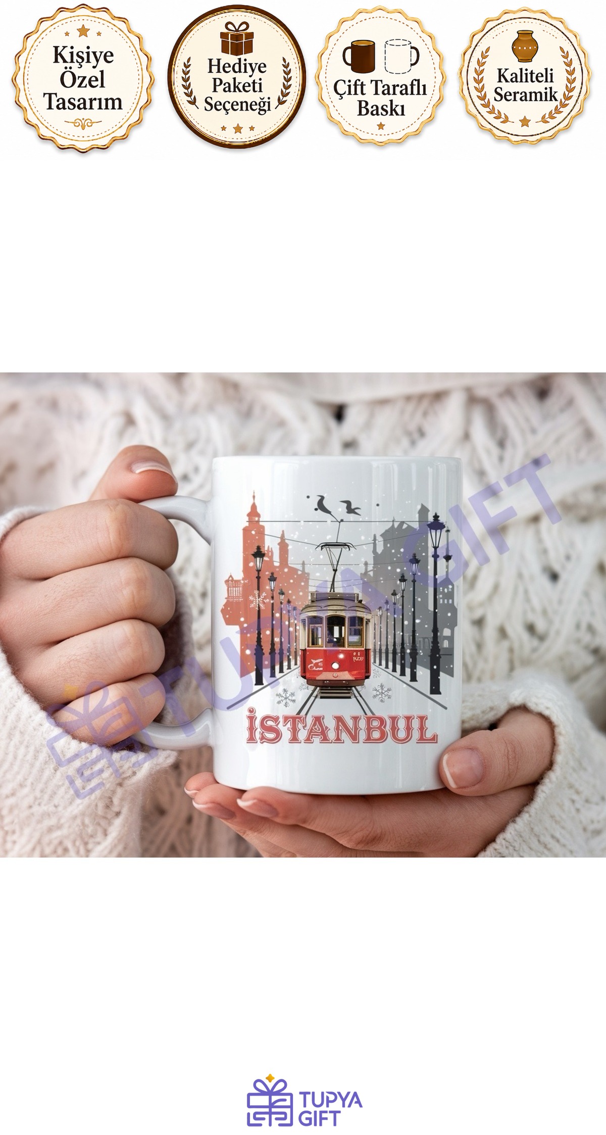 Kış Temalı İstanbul Seramik Kupa