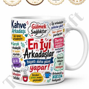 Arkadaşa Hediye Komik Yazılı Baskılı Kupa Bardak Esprili Tasarım Hediye