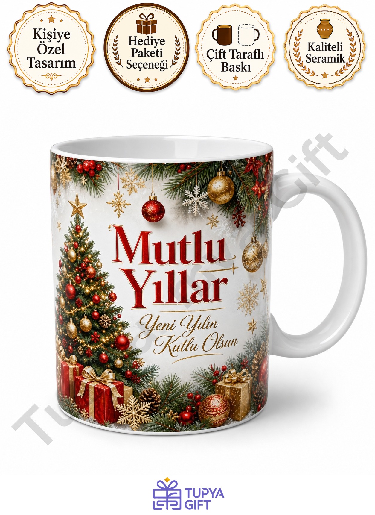 Yılbaşı Hediyesi Kişiye Özel Baskılı Kupa Bardak Yeni Yıl Temalı Hediye Mug