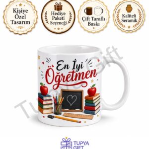 Öğretmenler Günü Hediyesi Kişiye Özel Baskılı Kupa Bardak Öğretmen Hediye