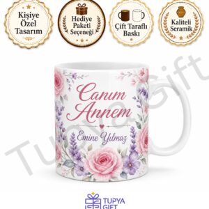 Anneler Günü Hediyesi İsme Özel Baskılı Kupa Bardak Sublimation Anne Hediye