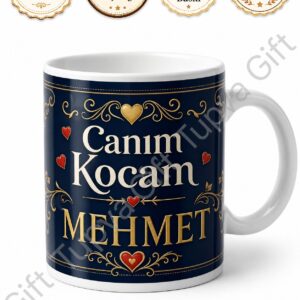 Kocaya Hediye İsme Özel Sublimation Kupa Bardak Eşe Özel Baskılı Mug