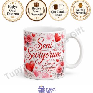 Kız Arkadaşa Hediye Kişiye Özel Baskılı Kupa Bardak Sevgiliye Özel Tasarım