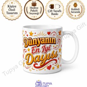 Dayıya Hediye Kişiye Özel Baskılı Kupa Bardak Dayıma Özel Tasarım Hediye