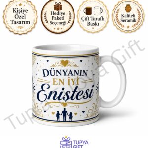 Enişteme Hediye Kişiye Özel Baskılı Kupa Bardak Enişte Hediyesi Mug
