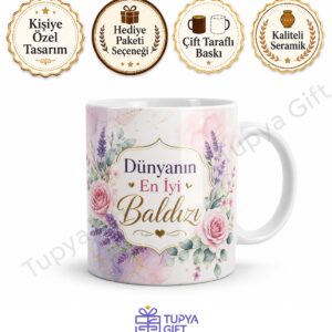 Baldızıma Hediye İsme Özel Baskılı Kupa Bardak Kişiye Özel Tasarım Hediye