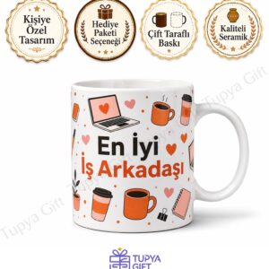 İş Arkadaşına Hediye Kişiye Özel Baskılı Kupa Bardak Ofis Hediyesi