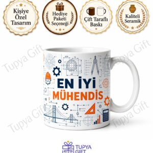 Mühendise Hediye Kişiye Özel Baskılı Kupa Bardak Mühendis Hediyesi
