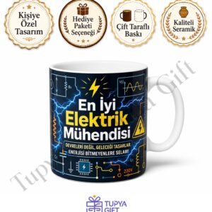 Elektrik Mühendisine Hediye Baskılı Kupa Bardak Elektrik Mühendisliği Hediyesi