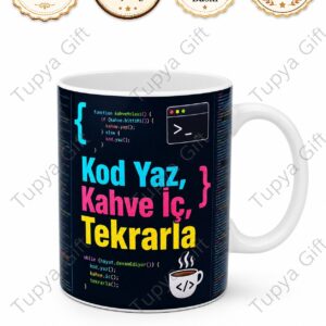 Programcıya Hediye Kişiye Özel Baskılı Kupa Bardak Yazılımcı Hediyesi