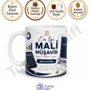 Mali Müşavire Hediye İsme Özel Baskılı Kupa Bardak Muhasebeci Hediyesi