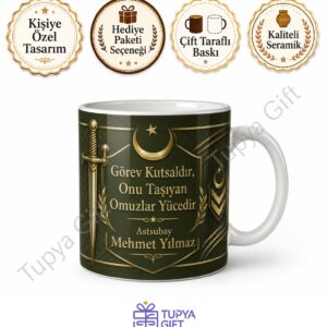 Astsubaya Hediye Kişiye Özel Baskılı Kupa Bardak Astsubay Özel Tasarım