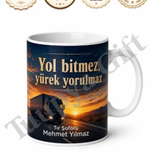 Tır Şoförüne Hediye İsme Özel Baskılı Kupa Bardak Tırcı Hediyesi