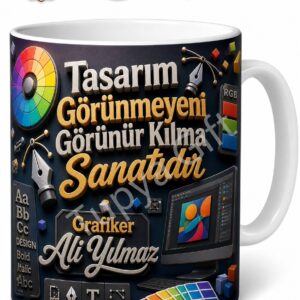 Grafikere Hediye Kişiye Özel Baskılı Kupa Bardak Grafik Tasarımcı
