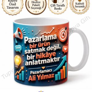 Pazarlamacıya Hediye İsme Özel Baskılı Kupa Bardak Pazarlama Hediyesi