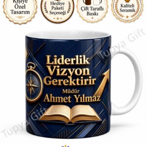 Müdüre Hediye İsme Özel Baskılı Kupa Bardak Yönetici Hediyesi