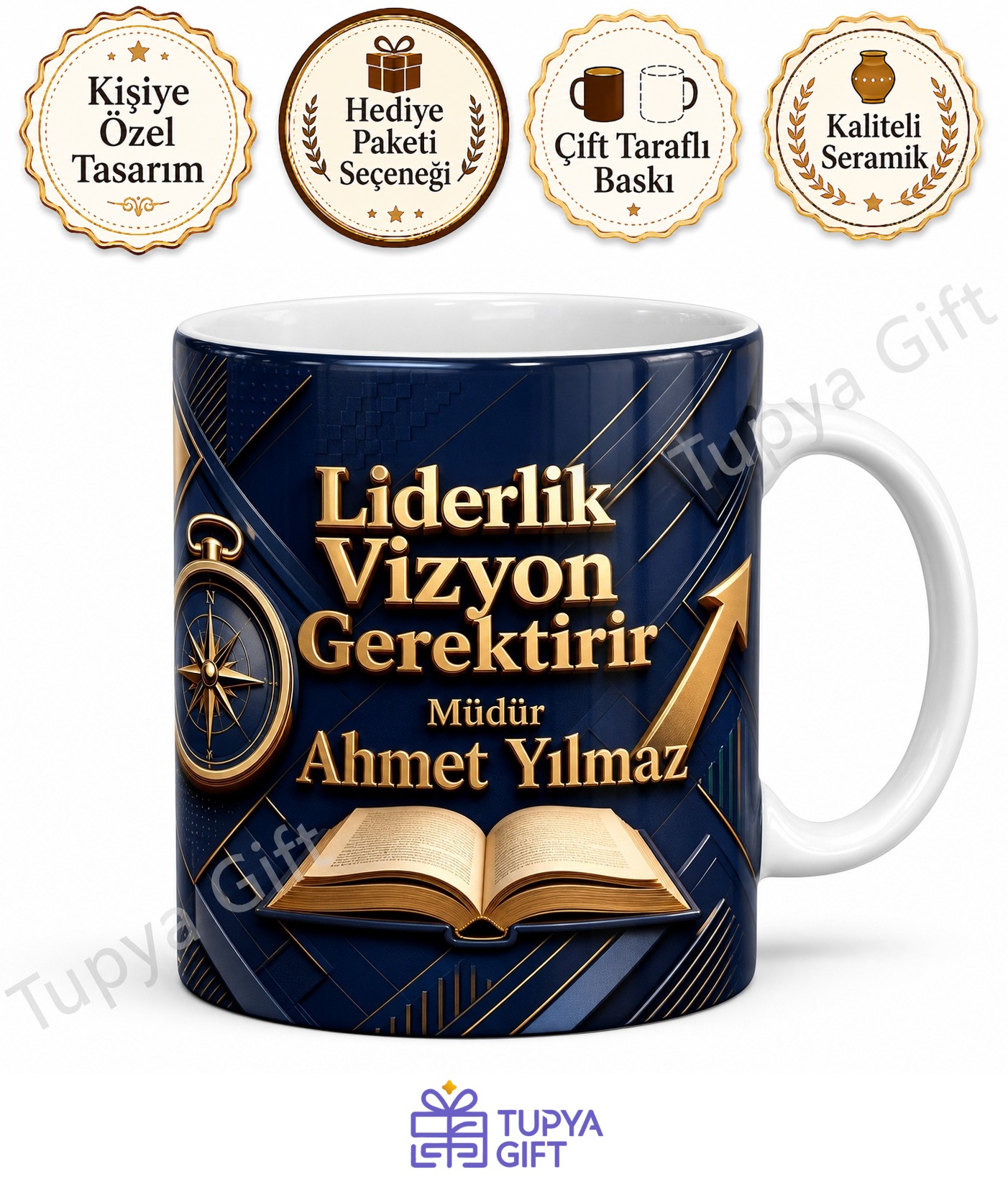 Müdüre Hediye İsme Özel Baskılı Kupa Bardak Yönetici Hediyesi