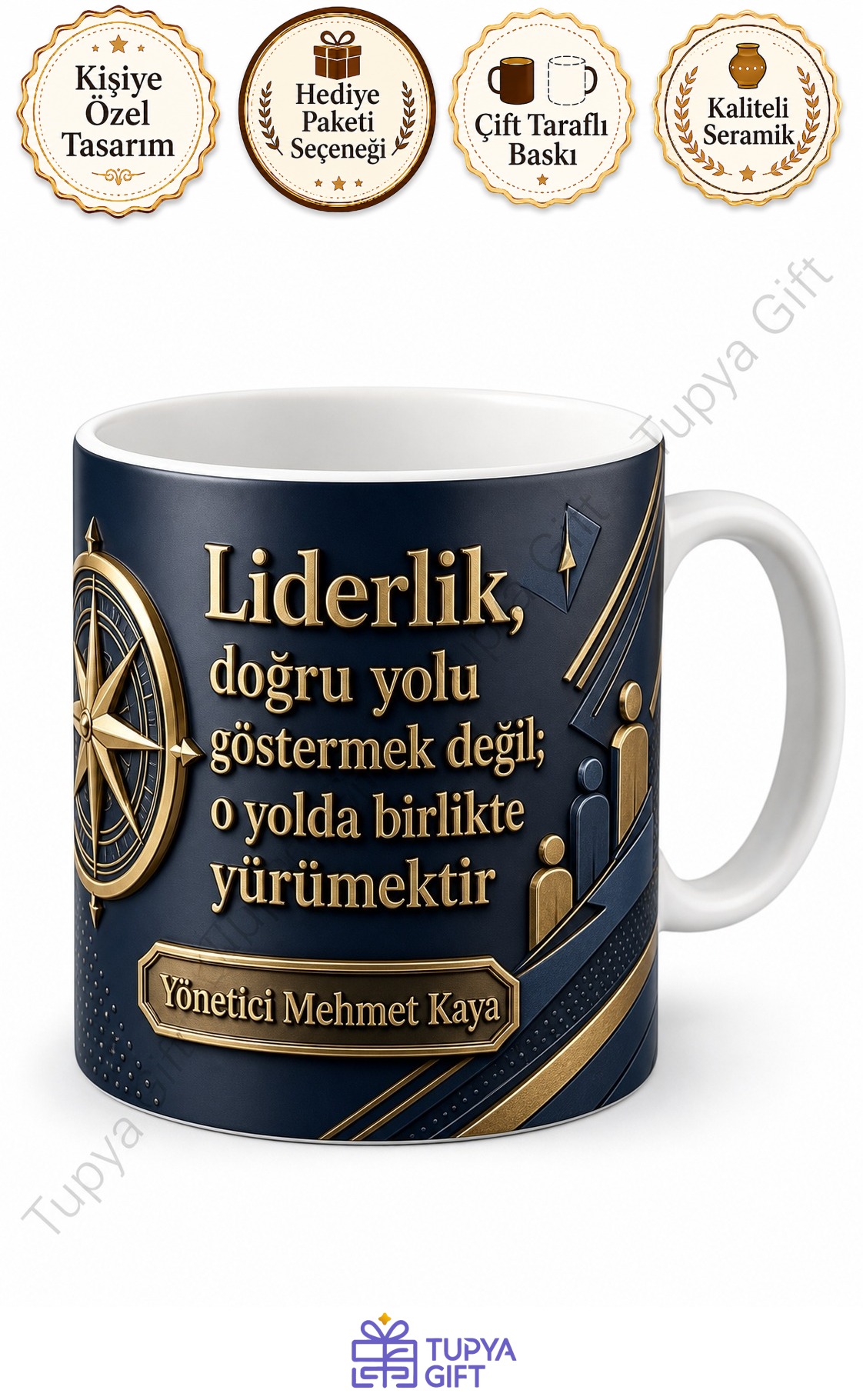 Yöneticiye Hediye İsimli Özel Tasarım Baskılı Kupa Bardak Müdür Hediyesi