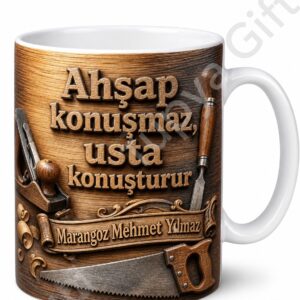 Marangoza Hediye İsme Özel Baskılı Kupa Bardak Marangoz Ustaya Hediye