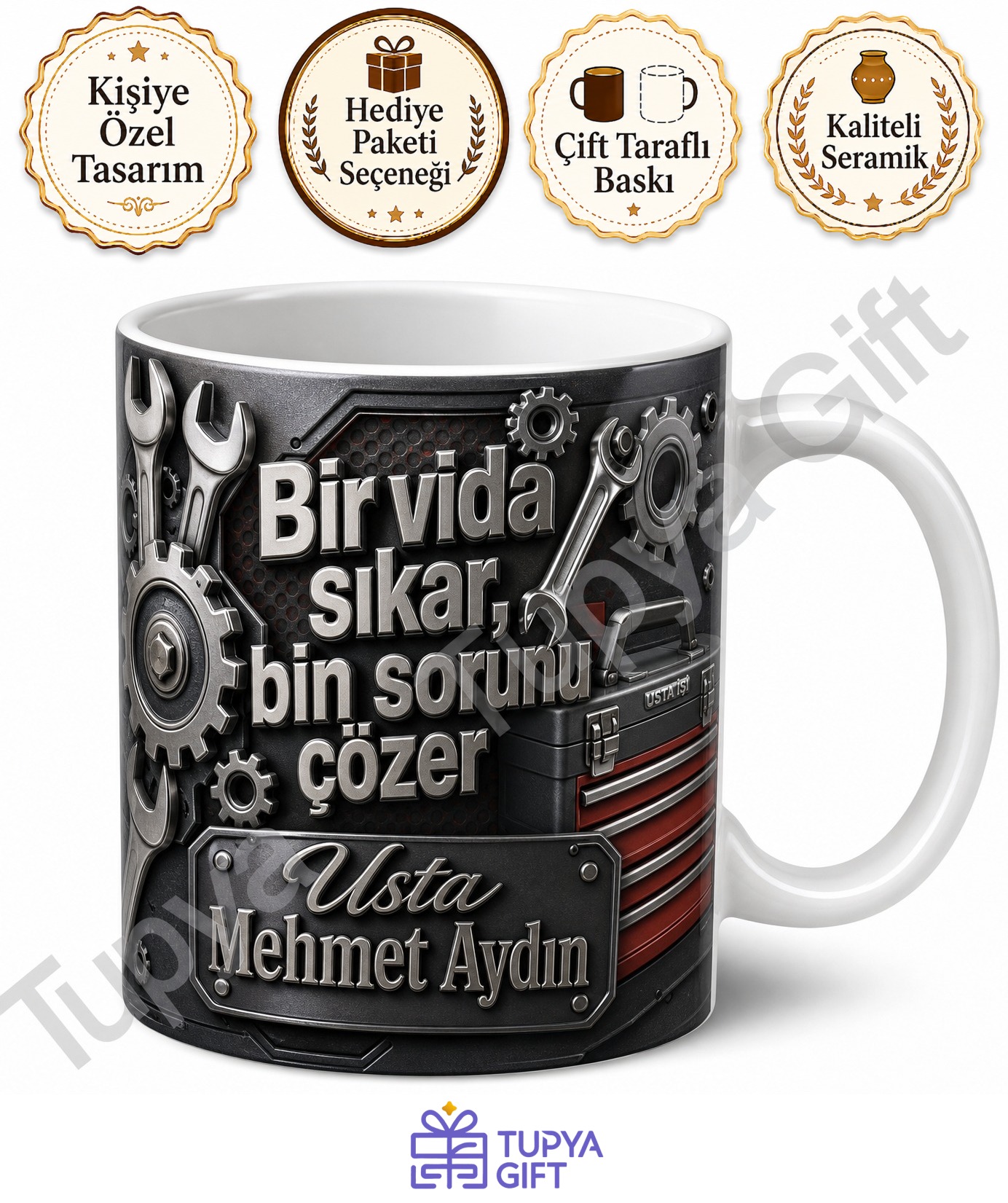 Tamirciye Hediye Kişiye Özel Baskılı Kupa Bardak Tamir Ustası Hediye