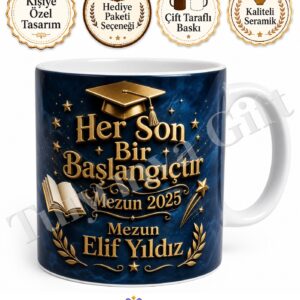 Lise Mezuniyet Hediyesi Kişiye Özel Baskılı Kupa Bardak Mezun Hediye