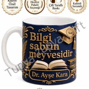 Doktora Mezuniyeti Hediyesi İsme Özel Baskılı Kupa Bardak PhD Hatıra Hediye