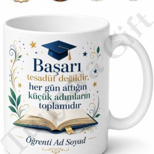 Takdir Belgesi Alan Öğrenciye Hediye Baskılı Kupa Bardak Özel Tasarım