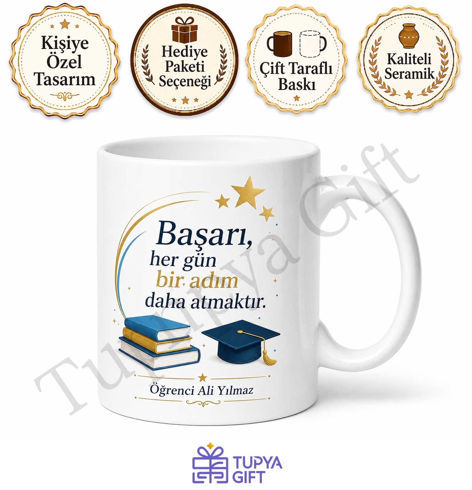 Öğrenciye Motivasyon Hediyesi Baskılı Kupa Bardak Özel Tasarım Hediye