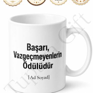 Başarı Motivasyon Yazılı Baskılı Kupa Bardak Hediye İlham Verici Söz