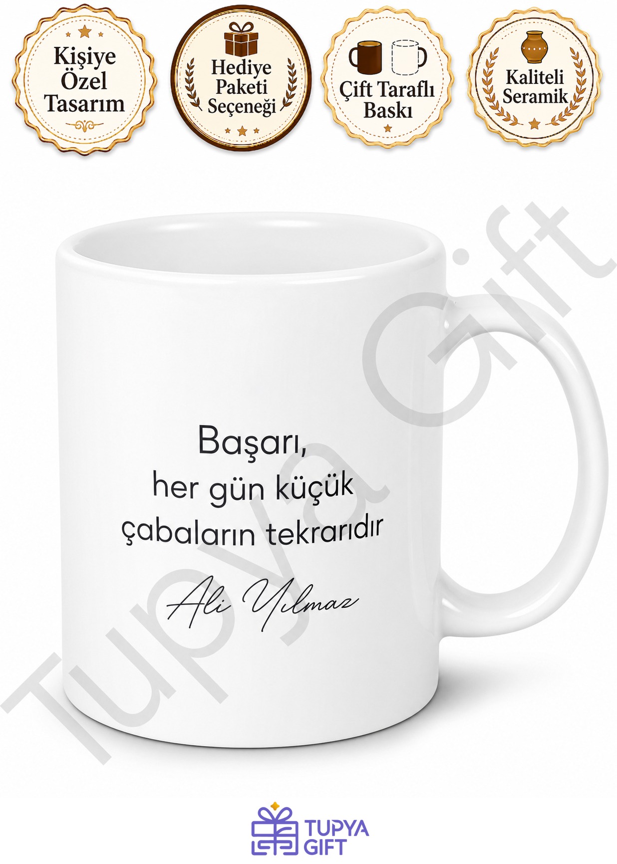 İlham Verici Söz Yazılı Kişiye Özel Baskılı Kupa Bardak Hediye