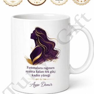 Güçlü Kadın Temalı Baskılı Kupa Bardak Hediye Özel Tasarım İlham Verici