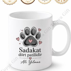 Köpek Temalı Kişiye Özel Baskılı Kupa Bardak Hediye Köpek Severlere