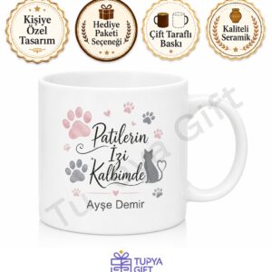 Kedi Sevenlere Özel Yazılı Kişiye Özel Baskılı Kupa Bardak Hediye