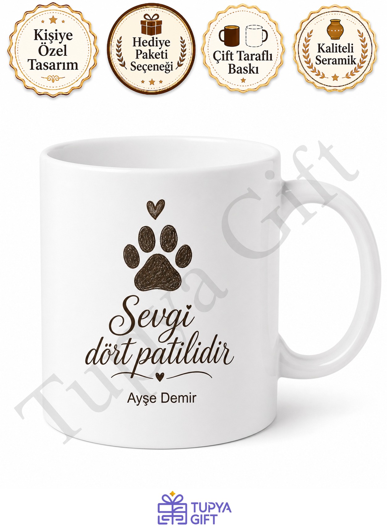 Köpek Severlere Özel Baskılı Kupa Bardak Köpek Severler İçin Hediye