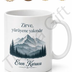 Dağcıya Hediye İsme Özel Baskılı Kupa Bardak Dağcılık Sevenlere Hediye