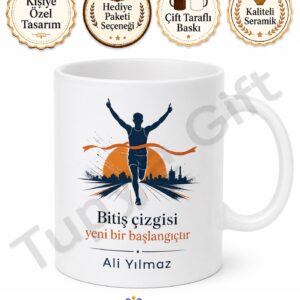 Maratoncuya Hediye İsimli Baskılı Kupa Bardak Koşucu Hediye Koşu