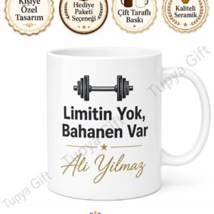 Fitness Tutkunu İçin Kişiye Özel Baskılı Kupa Bardak Spor Hediye
