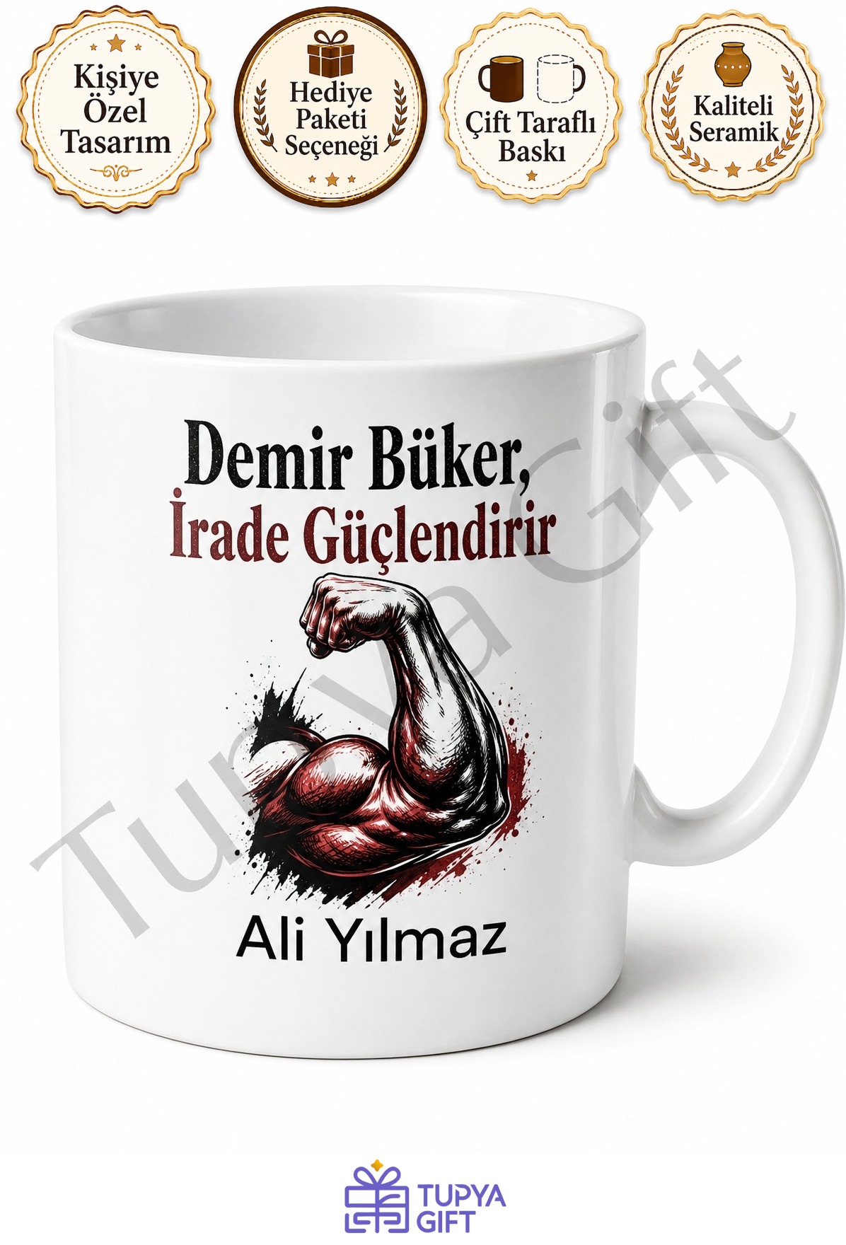 Vücut Geliştirme Temalı Baskılı Kupa Bardak Spor Motivasyon Hediye